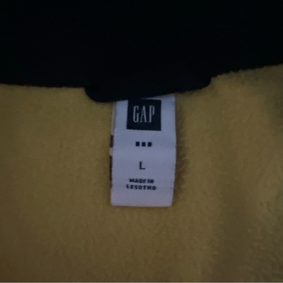 Vintage GAP Men’s Simple Yellow 1/4 Zip Fleece Pullover Jacket size L Large - Picture 4 of 7